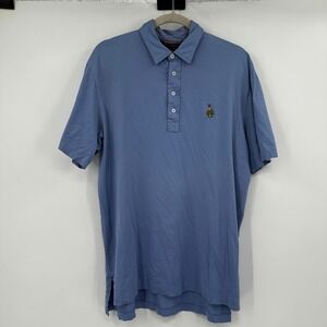 Polo Golf Ralph Lauren Mens Blue Pima Cotton Short Sleeve Polo Shirt Large 1896